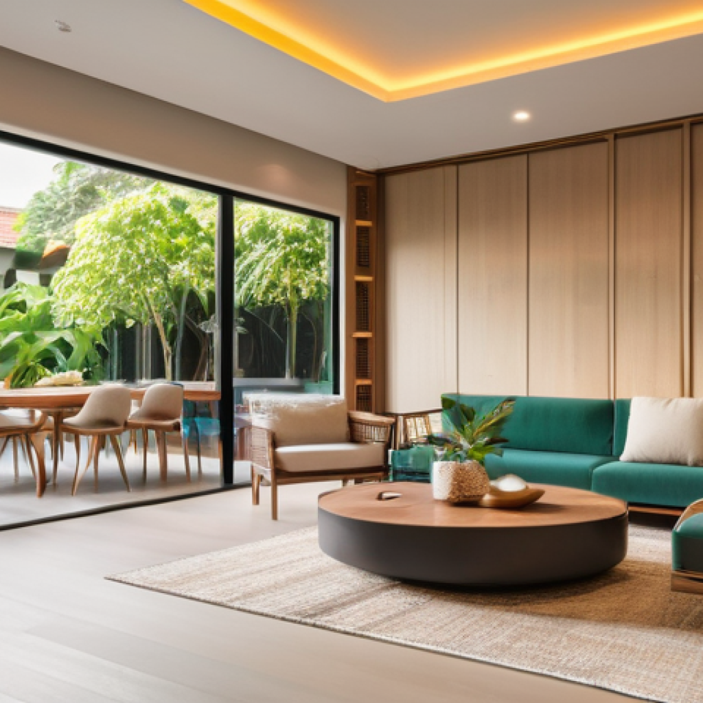 스마트홈 기기 성능 비교 소비자 가이드 - The Heart of a Modern Thai Smart Home - Family Interaction with a Central Hub**
**Prompt:** "A vibr...