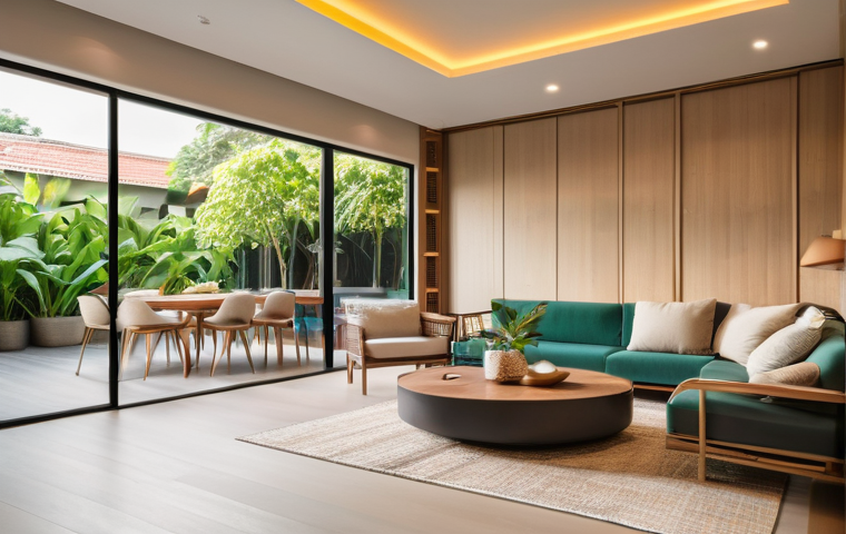 스마트홈 기기 성능 비교  소비자 가이드 - The Heart of a Modern Thai Smart Home - Family Interaction with a Central Hub**

**Prompt:** "A vibr...