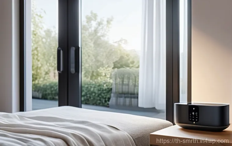 스마트홈 시스템의 커스터마이즈 방법 - **Smart Morning Automation**
    A bright and airy modern bedroom, early morning. A young woman (20s...