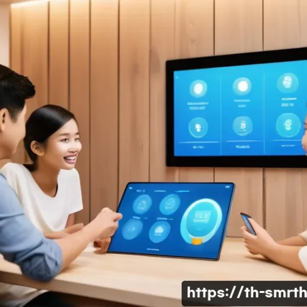 스마트홈 시스템의 설치 과정 문제점 - **Smart Home Planning and Seamless Integration in a Modern Thai Home:**
"A vibrant, eye-level sh...
