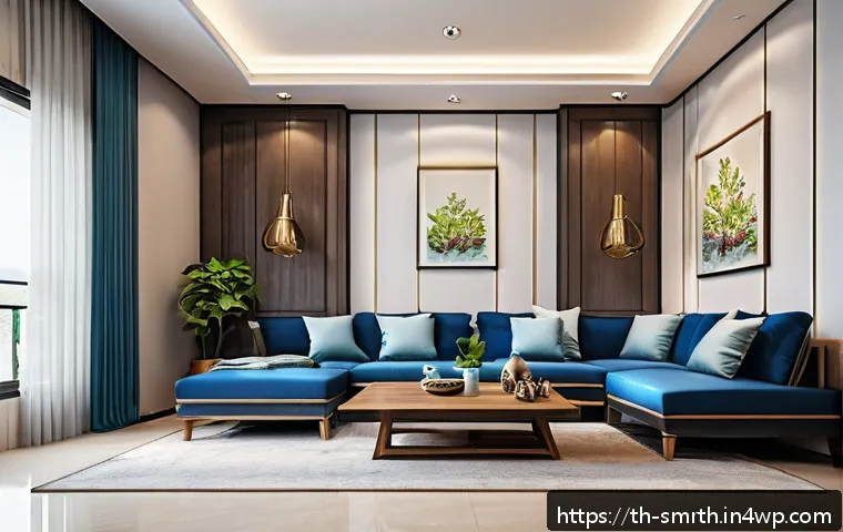 스마트홈 시스템과 가정의 에너지 효율성 - A modern Thai home interior showcasing a smart home